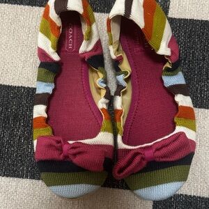 Coach Rainbow Striped Ballet Flats Slipper